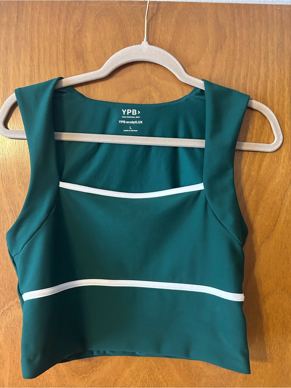Abercrombie & Fitch Emerald Green Crop Tank with White Trim